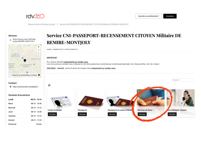 Demande et retrait de CNI Passeport – Mairie Rémire-Montjoly